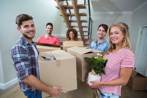 Office removal team preparing a Battersea business move