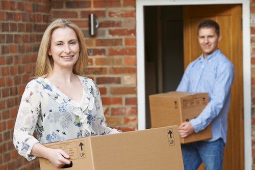 Removal van prepared for a local move with packing and transport equipment