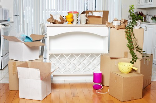 Furniture removals team working in a Battersea residential street