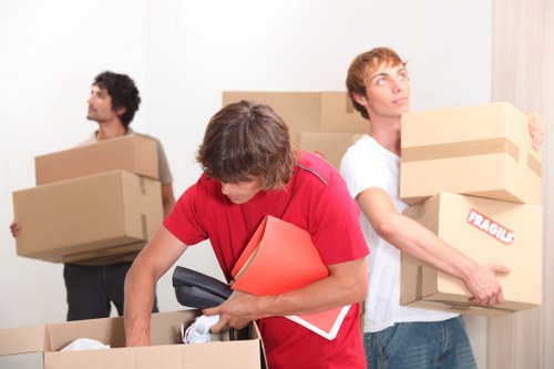 Removal van loading items during a short notice Battersea move